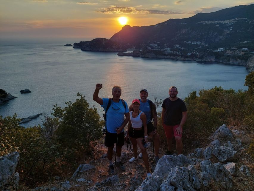 Corfu: Hiking in Olive Groves,Village,Sunset,with Swim Stop - Rovinia cave views and abandoned villa paths above the water
