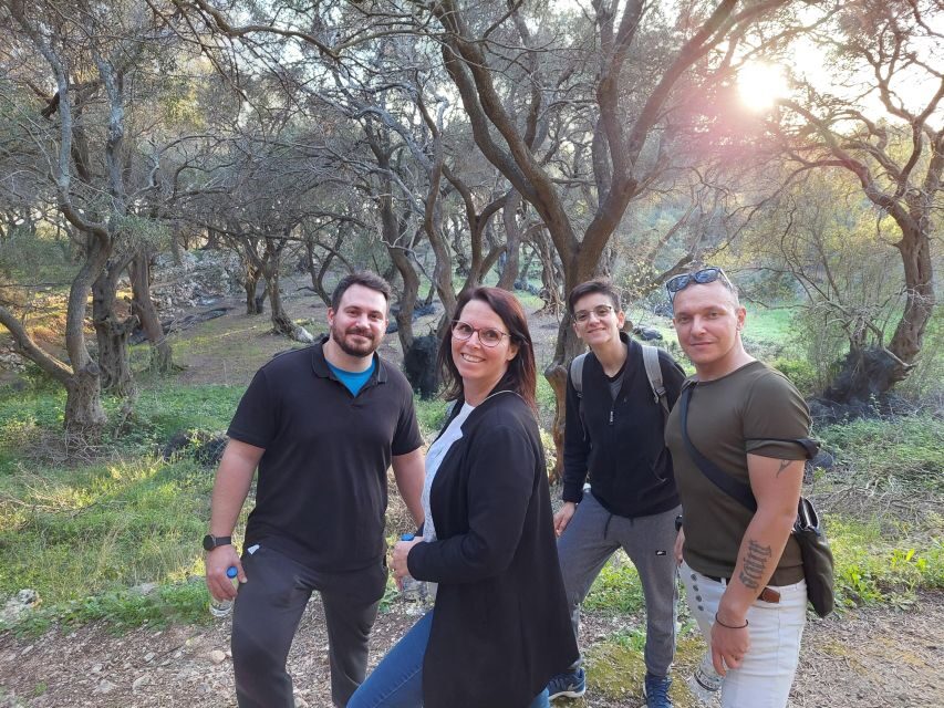 Corfu: Hiking in Olive Groves,Village,Sunset,with Swim Stop - Liapades at sunset: alleys, the church square, and coffee culture