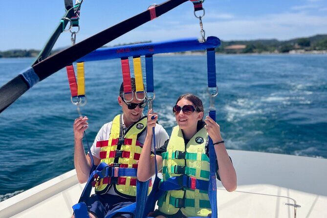 Corfu Parasailing - Fly High in the Sky - Where it starts: Dassia Ski Club and the pre-flight briefing