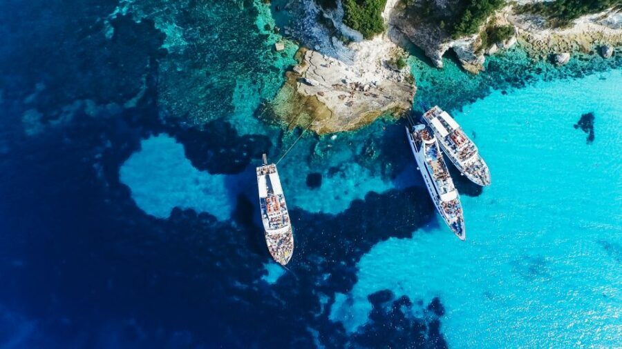 From Corfu: Day Cruise to Paxos, Antipaxos, and Blue Caves - Antipaxos swim and snorkel: Mesovrika vs Voutoumi timing