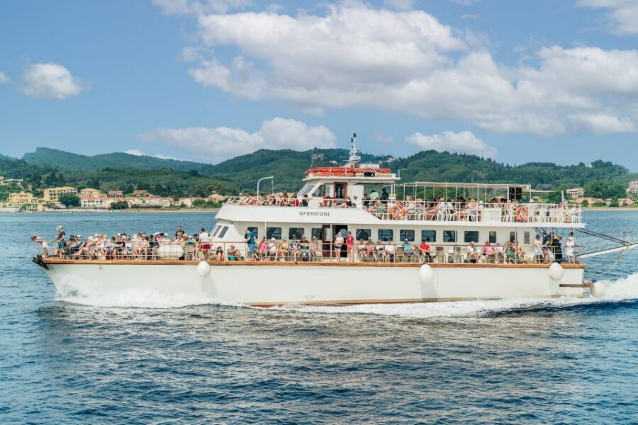 From Corfu Island: Antipaxos & Paxos Blue Caves Boat Cruise - Corfu to Paxos: Sailing Past the Kanoni Peninsula and Toward Lakka