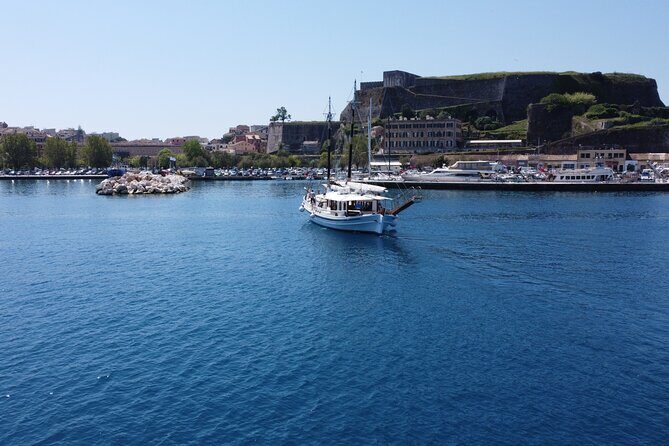 Full Day Cruise from Corfu in Classic Wooden Vessel, Swim & BBQ - BBQ lunch, wine, Wi‑Fi, and the on-board rhythm