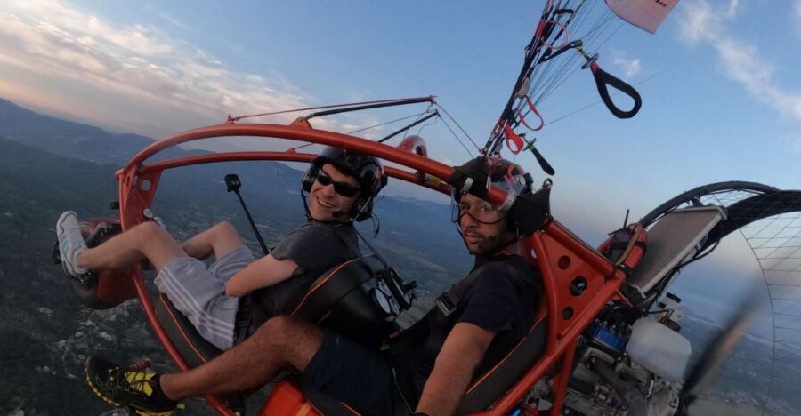 Paramotor Flight over Corfu's West Coast - Ropa Valley Takeoff: From Safety Gear to an Instant Lift
